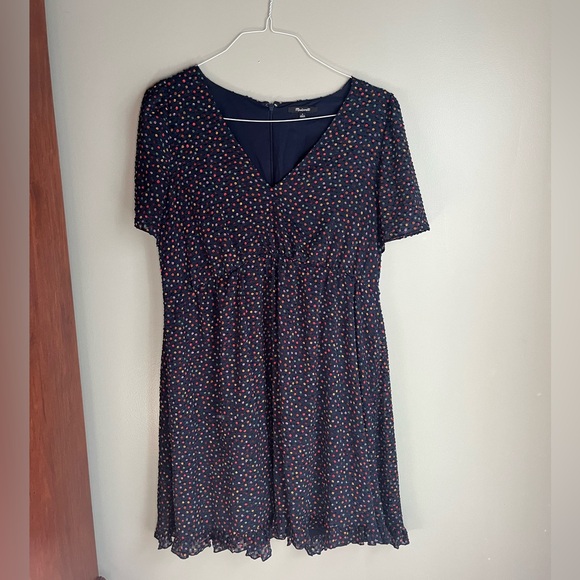 MADEWELL flutter-sleeve ruffle-hem dress in sugar dot! - Picture 5 of 5